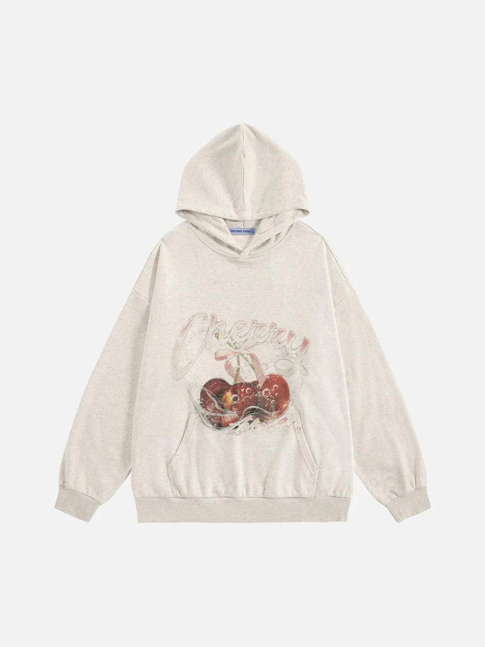 Aelfric Eden Cherry Graphic Hooded Sweatshirt - Beige